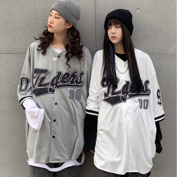 Áo Thun Bóng Chày Unisex Tay Jersey Ngắn Thời Trang Dành Cho Nữ