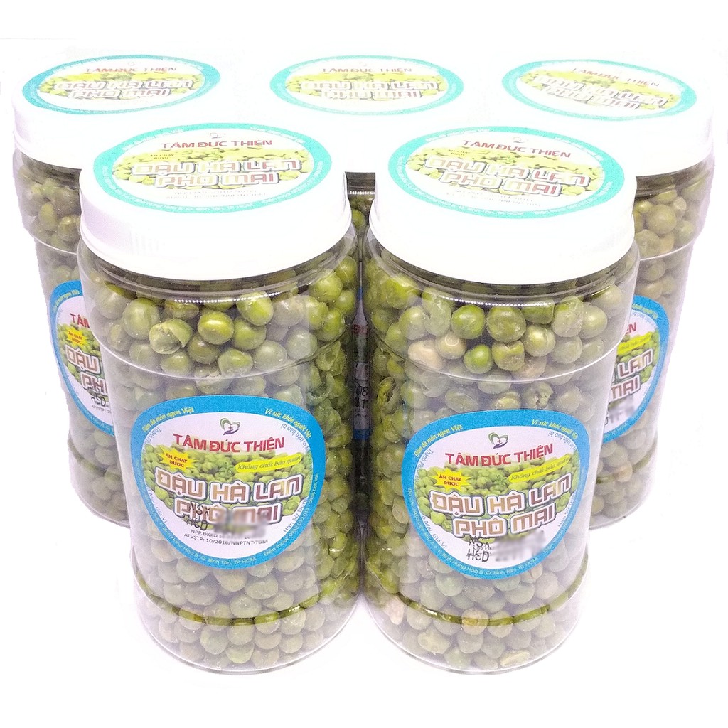 Combo 7 Hộp: Đậu phộng Rang Tỏi Ớt / Đậu Hà Lan Sấy Phô Mai Tâm Đức Thiện (7 x 255GR/220GR) | BigBuy360 - bigbuy360.vn