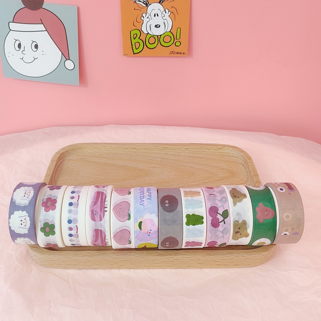 [HÀNG MỚI] S14 Washi tape cầu vồng nhiều chủ đề dán trang trí sổ tay, planner, scrapbook,.. size 5mm-3cm