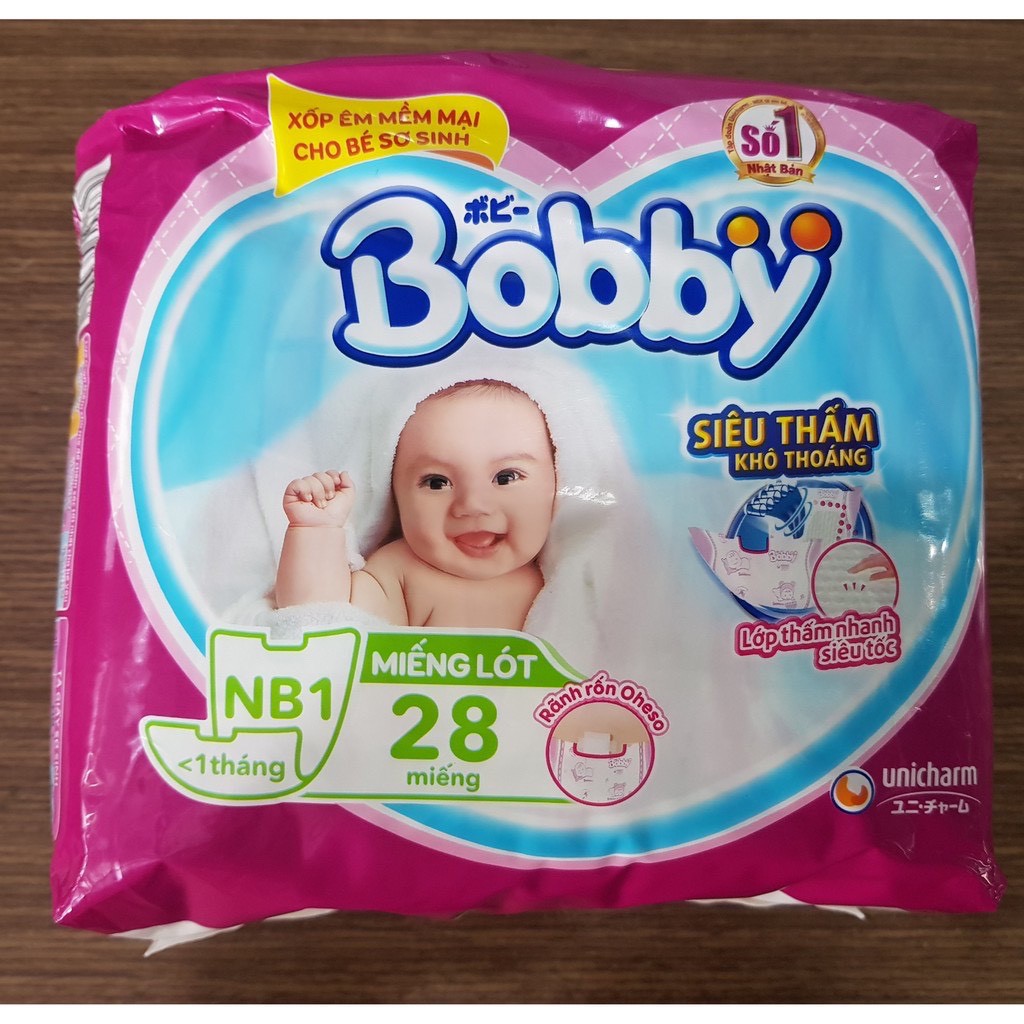 Miếng lót sơ sinh Bobby Newborn 1-28 miếng