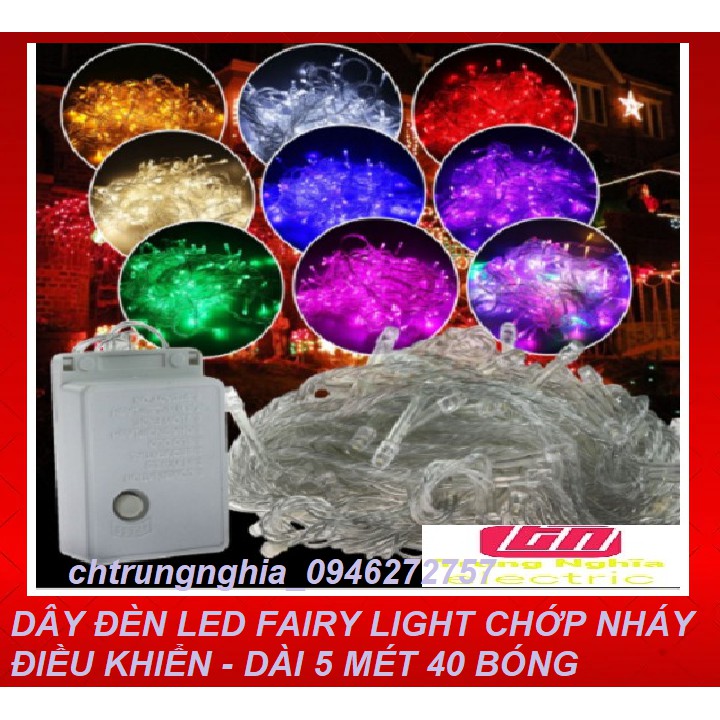 [GIÁ SỈ LIÊN HỆ SHOP] DÂY ĐÈN LED FAIRY LIGHT CHỚP NHÁY ĐIỀU KHIỂN - DÀI 4 MÉT 40 BÓNG