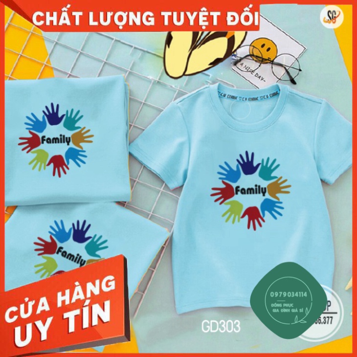 Áo thun đồng phục gia đình mẫu Family độc đáo thun cotton mềm mịn GD303HM | SGSTORE1 Áo thun giá sỉ