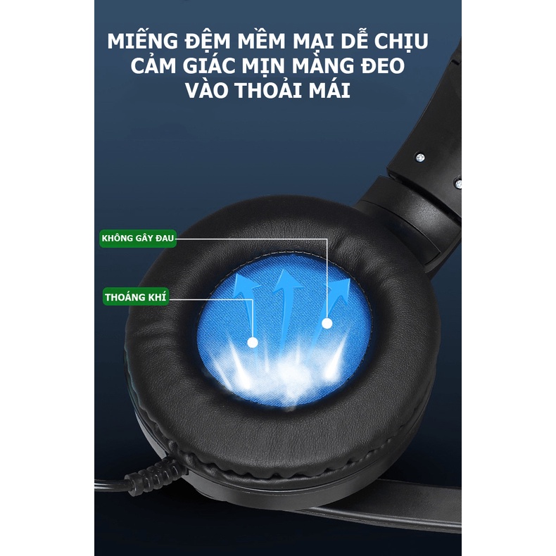 Tai nghe chụp tai A69 chuyên dụng mic thoại tốt, âm thanh trầm, đèn led đẹp Jack 3.5
