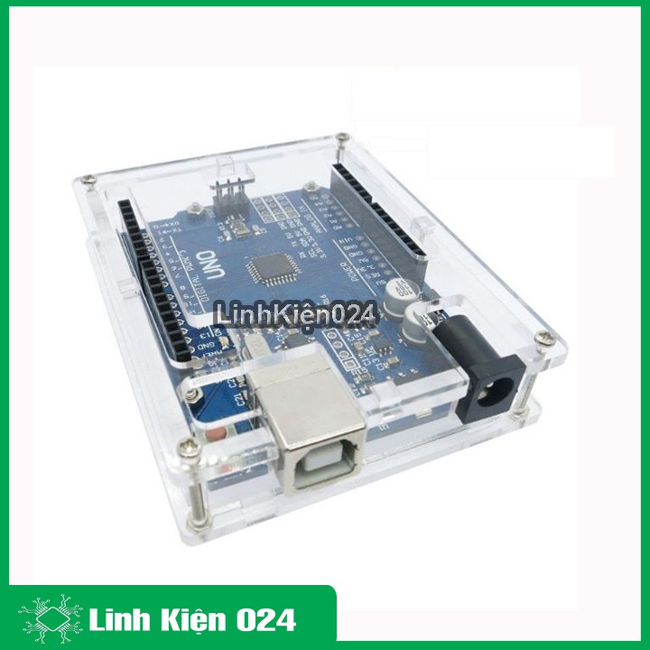 Hộp đựng vỏ bảo vệ Arduino Uno R3 bằng mica trong suốt