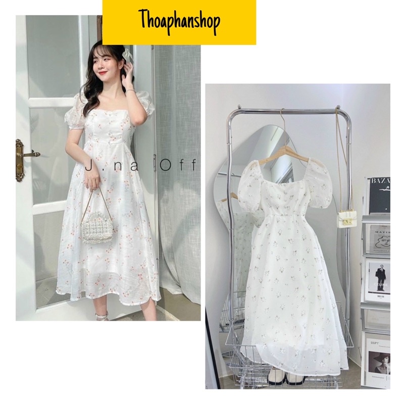 ĐẦM HOA CÔNG CHÚA XOÈ TAY BỒNG HAI MÀU HOA [kèm ảnh thật]