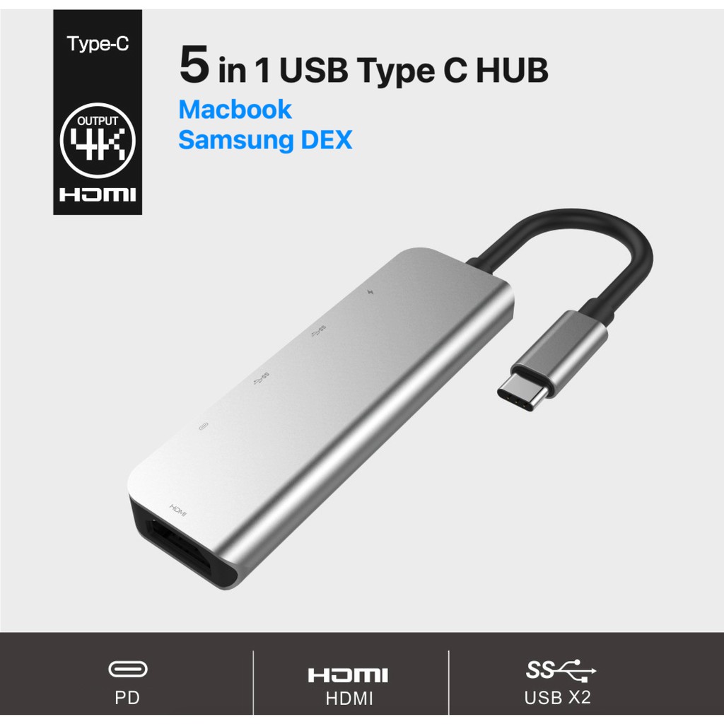 USB Type C Hub -> HDMI; Macbook Cáp DEX 4K cho Samsung Note 9 10 20 Note 8 S8 S9 S10 S20