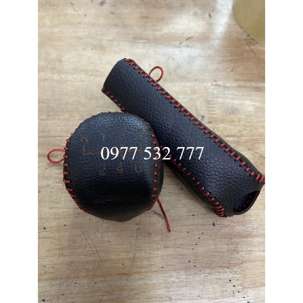 Combo bọc cần số+ tay phanh BT50 Số sàn da bò handmade  bảo hành 2 năm