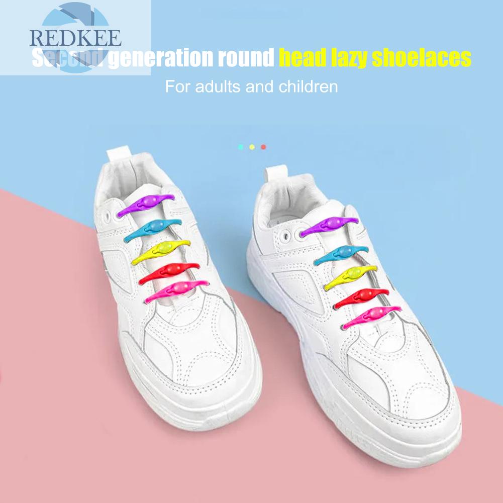 Set 12 dây giày thể thao bằng silicon không cần buộc tiện dụng cho nam và nữ