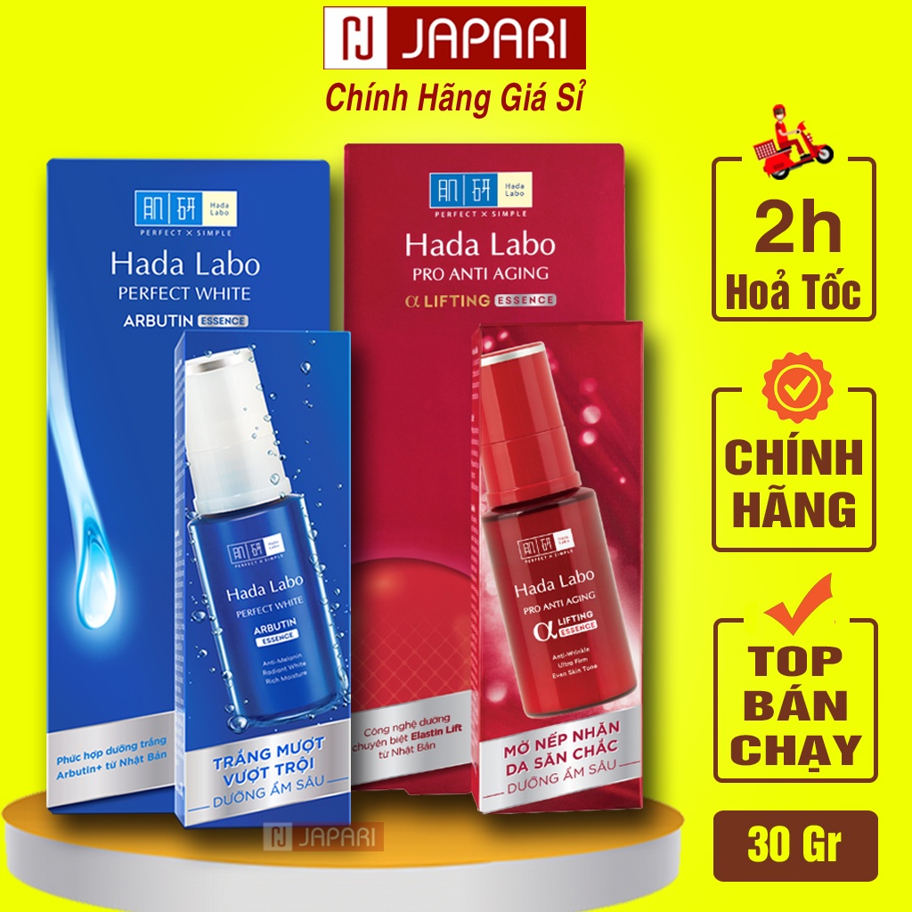 Tinh Chất Hada Labo Dưỡng Trắng Da và Chống Lão Hoá CHÍNH HÃNG Màu Xanh Đỏ - Essence Hadalabo Skincare Dưỡng Da Japari