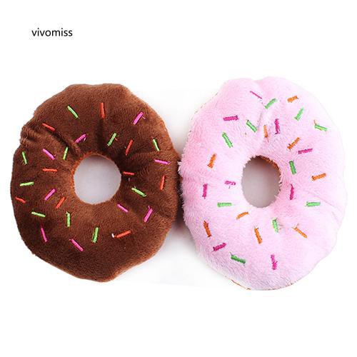 Đồ chơi phát ra âm thanh hình bánh donut dễ thương cho thú cưng