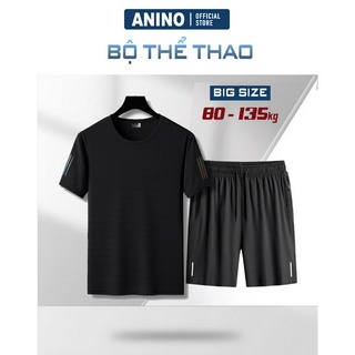 Bộ Quần Áo Thể Thao Big size Nam,Vải Thun Lỗ Kim Mát Lạnh,Mềm Mịn, Chống Nhăn cho người béo 80-130kg