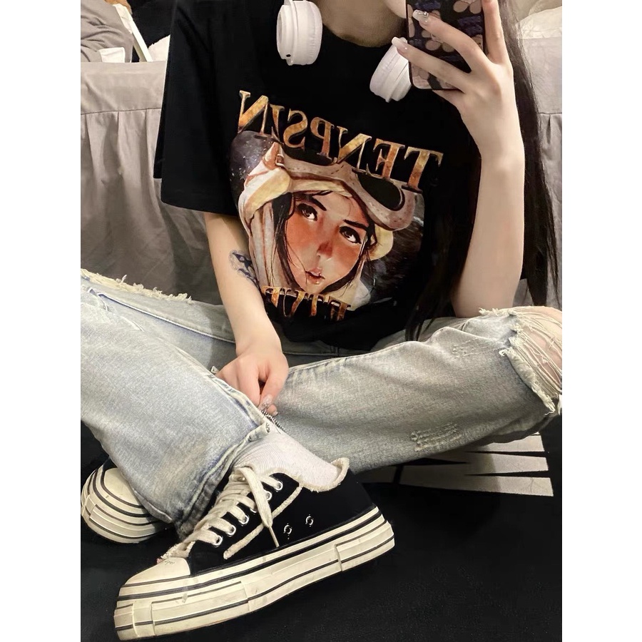 Áo Thun CÔ GÁI TENPSEN RETURN Nam Nữ Unisex Form Rộng Tay Lỡ, AT116 trending xu hướng, Men Lì Fashion