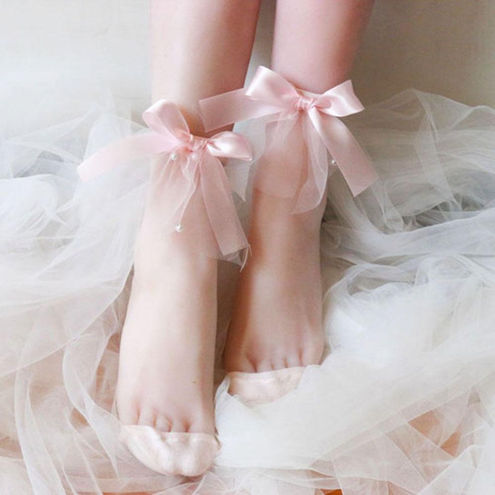 Tất Lưới Trong Suốt Cổ Ngắn Phong Cách Lolita Đáng Yêu Cho Nữ