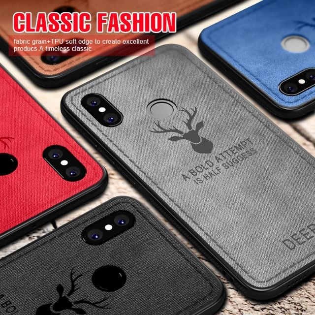 Ốp lưng Xiaomi Mi A2 / Mi 6x chống sốc vải in 3D HƯƠU cao cấp