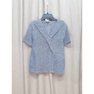 Bigsize công sở - Áo Cổ Đắp - Tweed Xanh