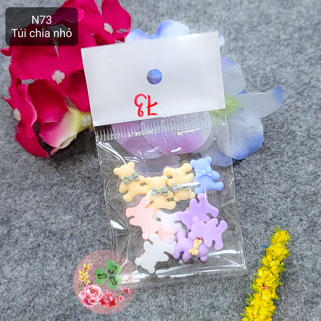 Mã N73 - Set phụ kiện "Gấu", chuẩn chất lượng, đính dán móng, siêu sang chảnh.