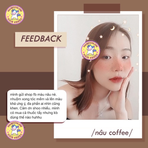 Thuốc Nhuộm Tóc Nâu Cafe Tặng Oxy Trợ Nhuộm Găng Tay Mũ Chùm Kenzii Lên Từ Tone 3 - 4