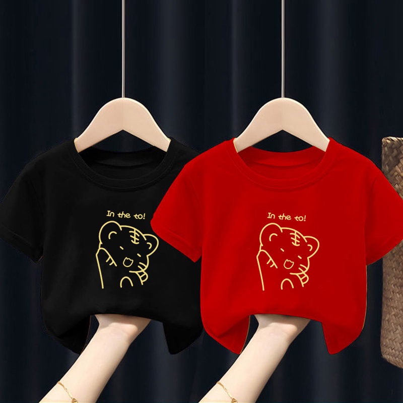 NRVP Áo thun tay ngắn cổ tròn in họa tiết động vật hoạt hình dễ thương thời trang 2022 cho bé trai và bé gái 2-11 tuổi