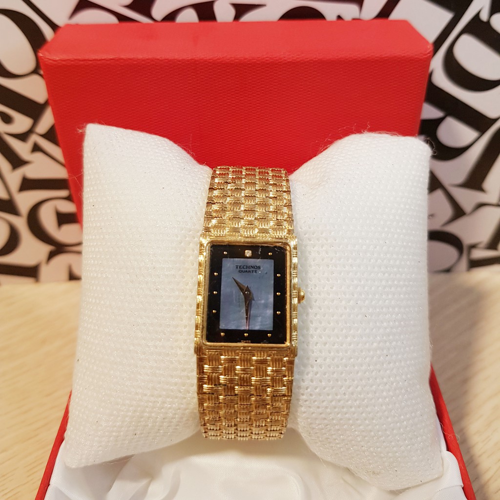 Đồng hồ Nữ - Technos Quartz - Máy Thụy Sĩ dây lụa vàng cực chất cực sang chảnh cho các nàng thời trang, sành điệu