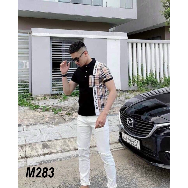 Áo polo thời trang nam, phối viền kẻ, cổ bẻ, polo kẻ viền, polo cổ bẻ, hàng đẹp, vải mịn mềm