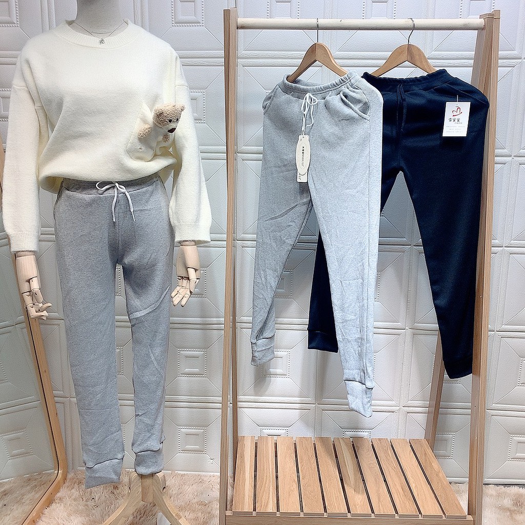 Quần jogger len tăm bo gấu lưng thun dày dặn 1L03