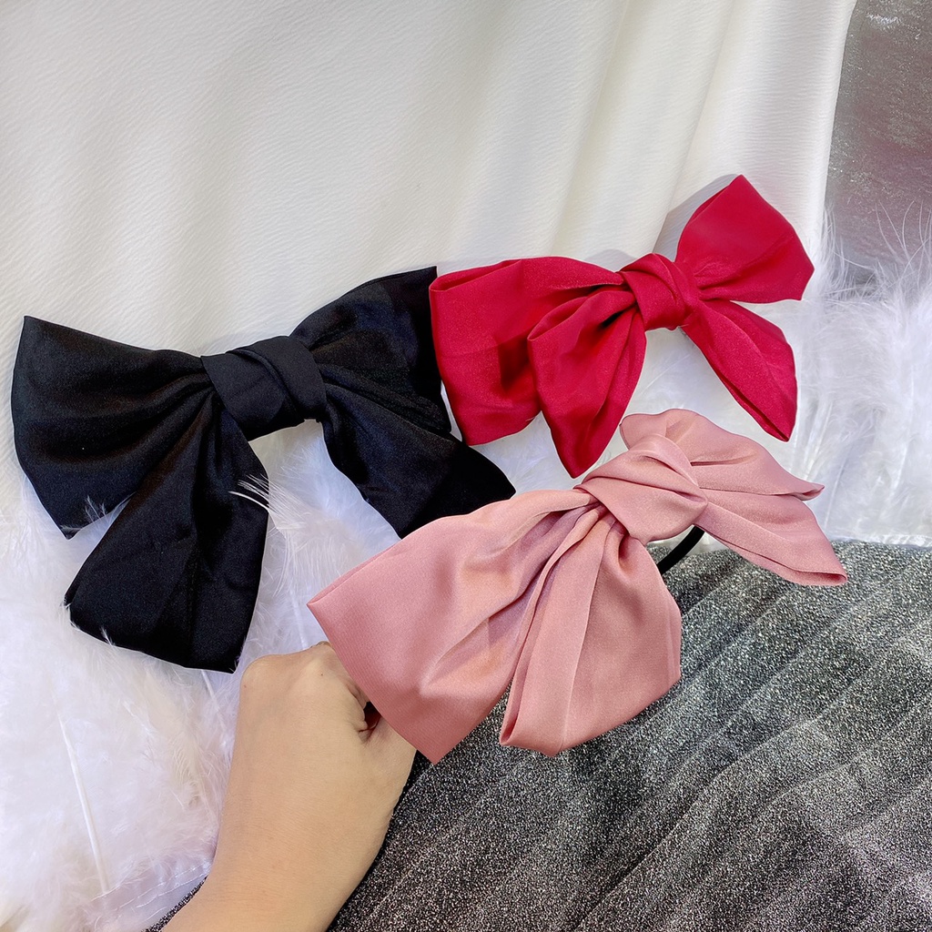 BỜM TÓC NƠ LỤA BẢN TO SIÊU DỄ THƯƠNG⚡️MIỄN SHIP⚡️băng đô lụa siêu xinh, siêu dễ thương