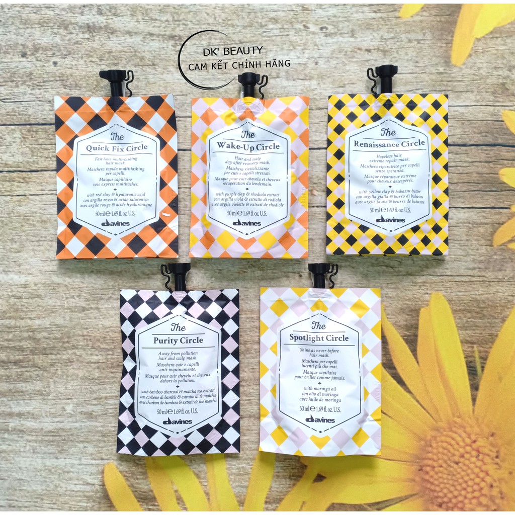 🤗Ủ Hấp Davines Phục Hồi, Mềm Mượt, Tái Tạo Tóc, Tạo Bóng, Thải Độc 50ml