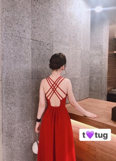 Váy maxi hở lưng, đi biển siêu xinh