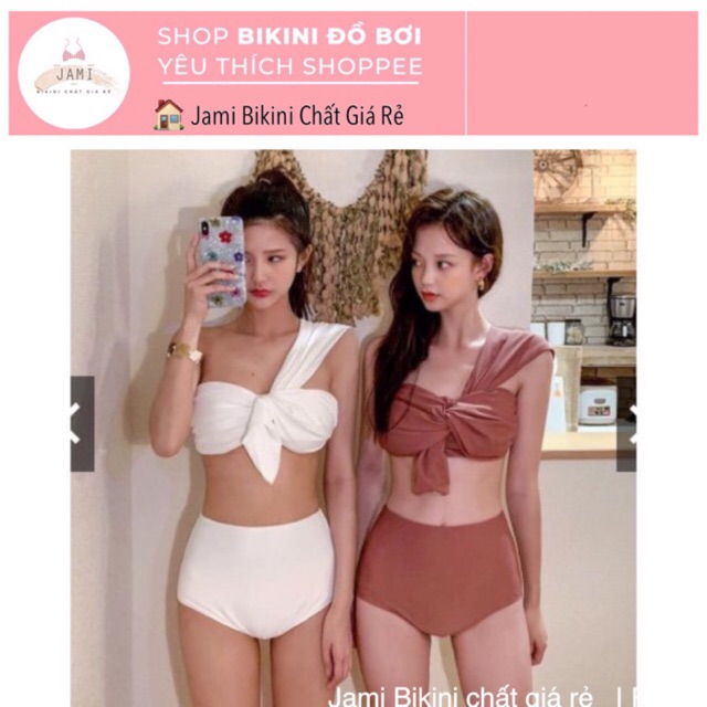 [THANH LÝ 1 BỘ] BIKINI ĐỒ BƠI NỮ NÂNG NGỰC QUẦN CẠP CAO Dây chéo giá rẻ đi biển-JAMI-MD29