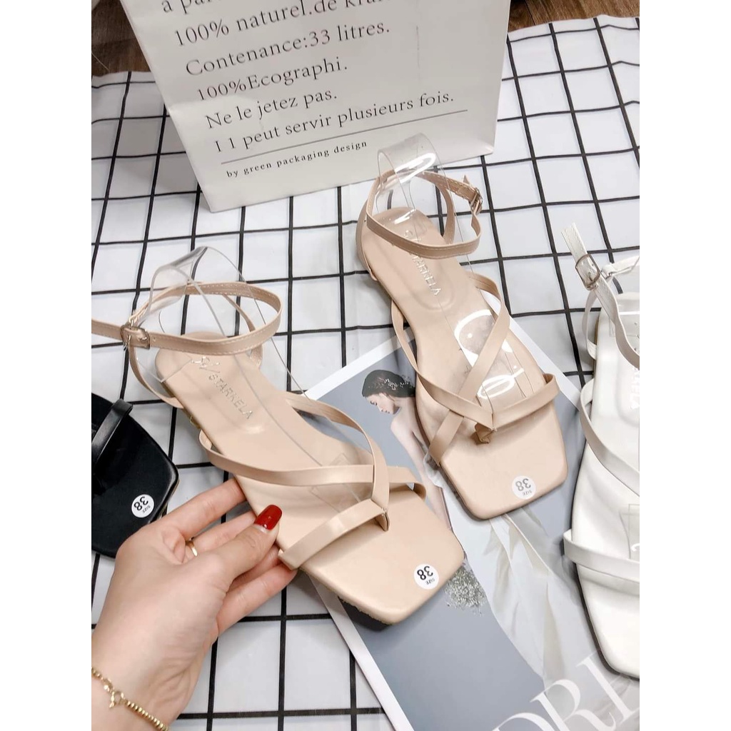 Dép Sandal Nữ Xỏ Ngón 2 Quai Chéo Đế Bệt, Dép Quai Hậu Đi Chơi, Đi Học, Đi Biển