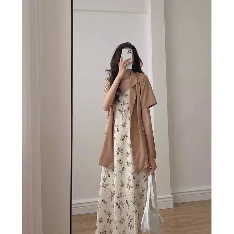 Váy hai dây, váy đầm nữ maxi họa tiết hoa nhí phong cách ulzzang cực kỳ hot | BigBuy360 - bigbuy360.vn