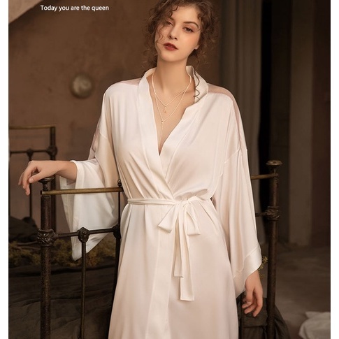 Áo choàng ngủ sang trọng quyến rũ vải lụa sattin cao cấp C03 | BigBuy360 - bigbuy360.vn