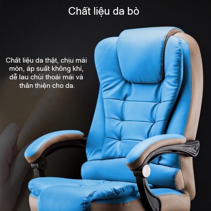 Ghế xoay văn phòng có massage lưng, Ghế giám đốc bọc da Pu -Top 148