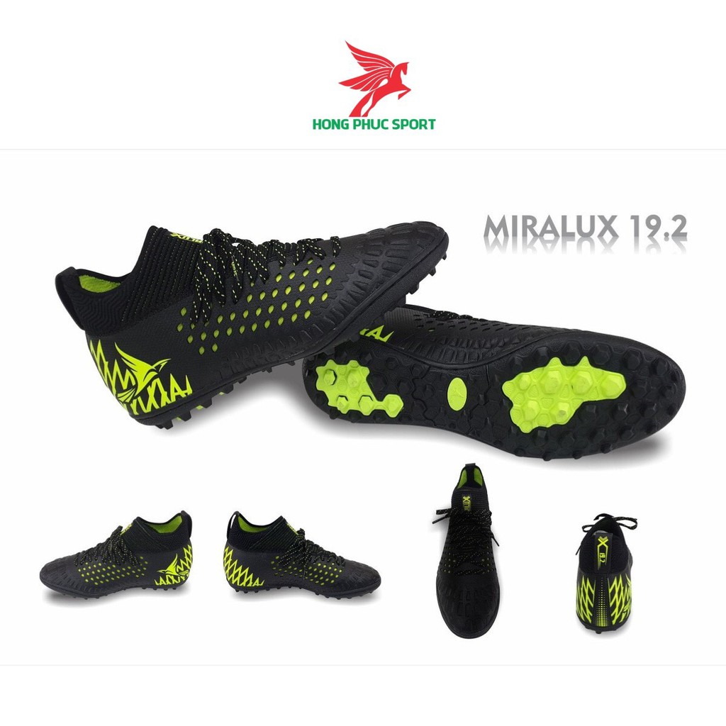 Giày đá bóng cổ cao chính hãng TN Mira lux 19.2 sân cỏ tự nhiên màu đen cam