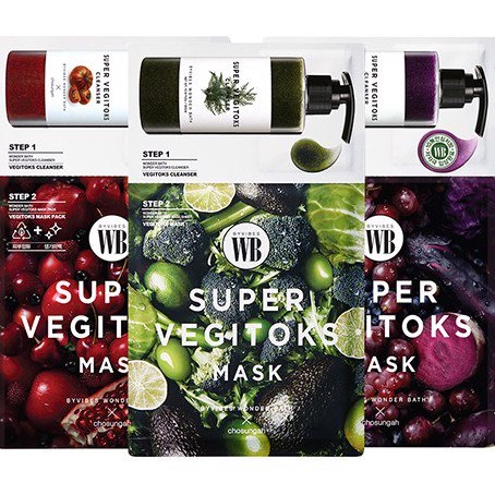 MẶT NẠ THẢI ĐỘC RAU CỦ SUPER VEGITOKS MASK( MÀU TÍM : CỦ DỀN, NHO, DÂU TẰM)