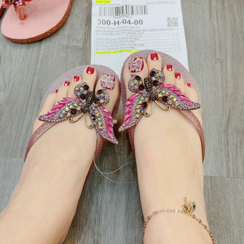 nhũ nâu mix charm bướm chúa trà