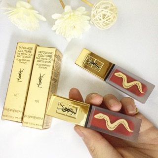 Son Kem Lì YSL 101 Màu Chrome Red Clash – Tatouage Couture Metallics Collectors Edition
