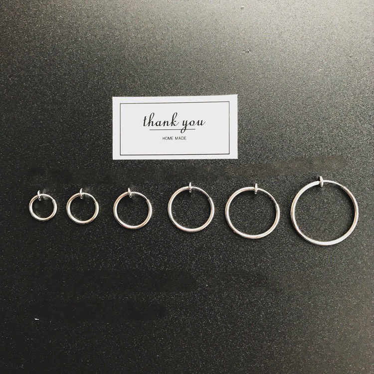 Bông tai dạng kẹp 23B179 hình tròn nhỏ đơn giản không cần xỏ lỗ phong cách Hàn Quốc cá tính cho nam nữ