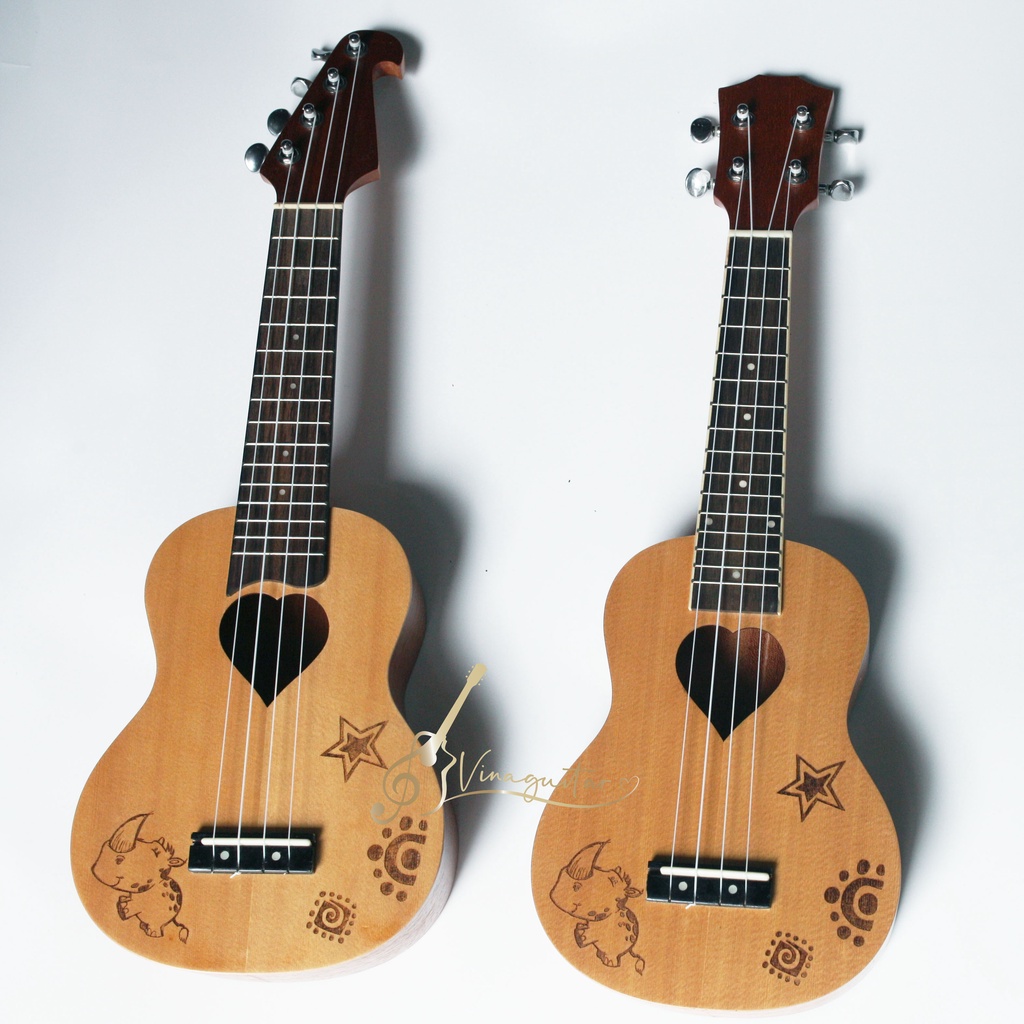 Đàn Ukulele Soprano Gỗ Tốt Voi 21inch - Tặng Kèm Full Phụ Kiện