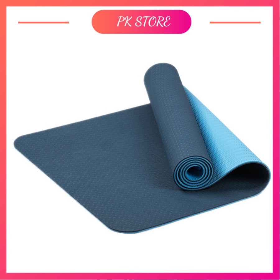 Thảm tập Yoga 2 lớp định tuyến TPE chống trượt 6mm cao cấp