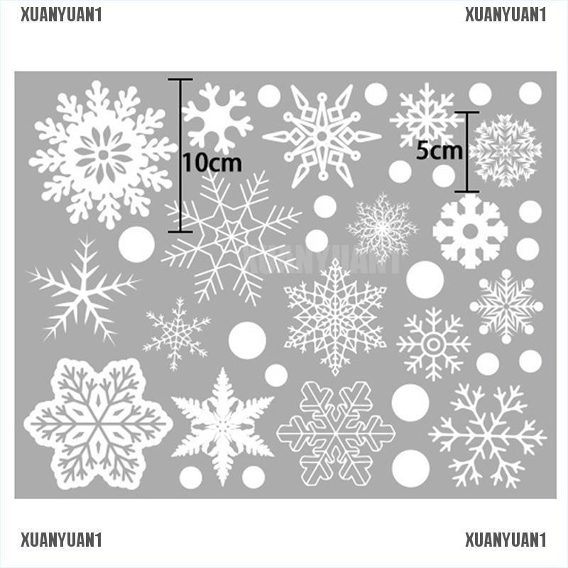 Set 37 nhãn dán kính cửa hình bông tuyết giáng sinh