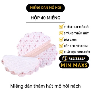 Miếng Dán Chống Mồ Hôi Nách - Combo 40 Miếng Thấm Hút Khử Mùi Vùng Nách Hiệu Quả 7342 [MINMAXS]
