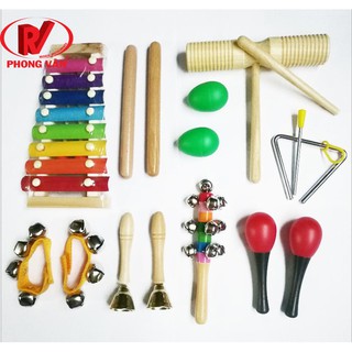 Bộ nhạc cụ mini cho bé học mầm non 13 món