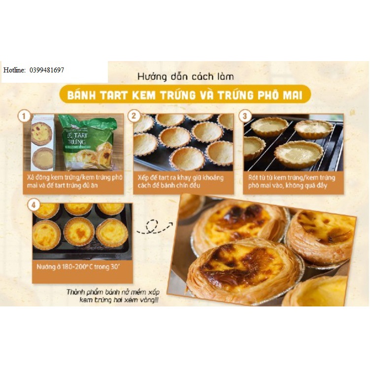 *Hoả tốc&quot;Combo đế bánh tart trứng và kem trứng phô mai(chỉ giao tại TP HCM)