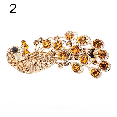 Kẹp Tóc Hình Con Công Đính Đá Thời Trang Cho Nữ