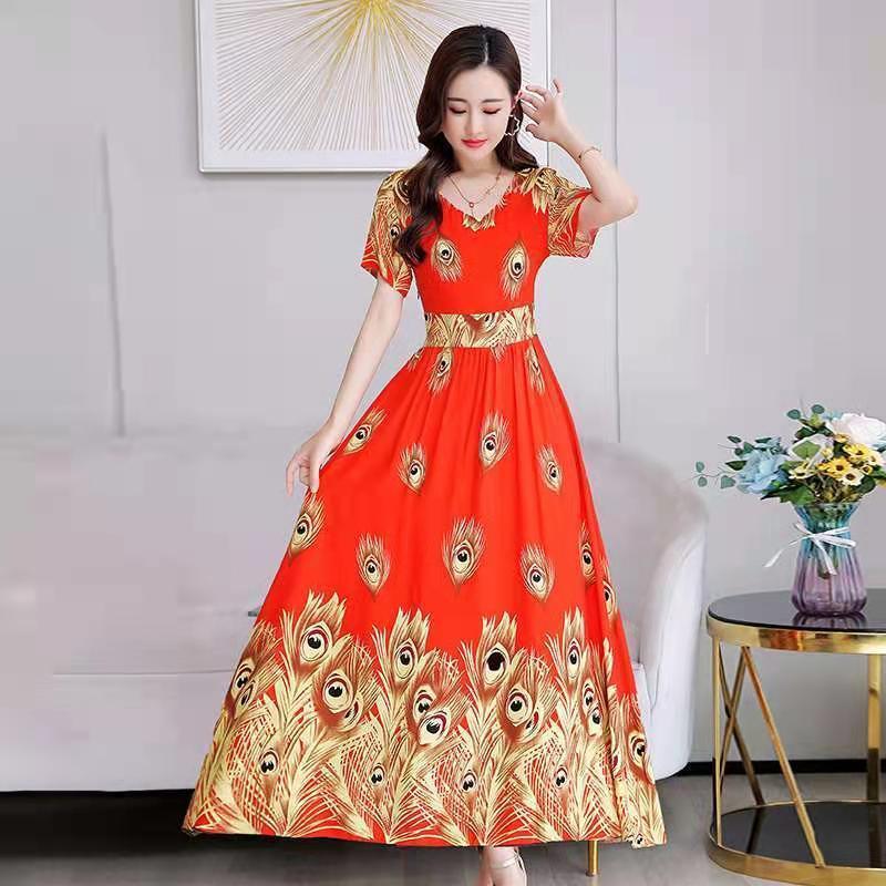 Đầm Giả Lụa Thời Trang Thanh Lịch Cho Phụ Nữ Trung Niên | BigBuy360 - bigbuy360.vn