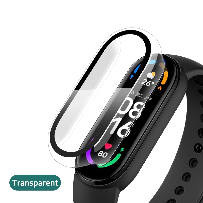 Ốp Lưng KíNh CườNg LựC BảO Vệ MàN HìNh Cho Mi Band 8 7 6 5 4 3 9D Xiaomi Miband 7 6 5 NFC