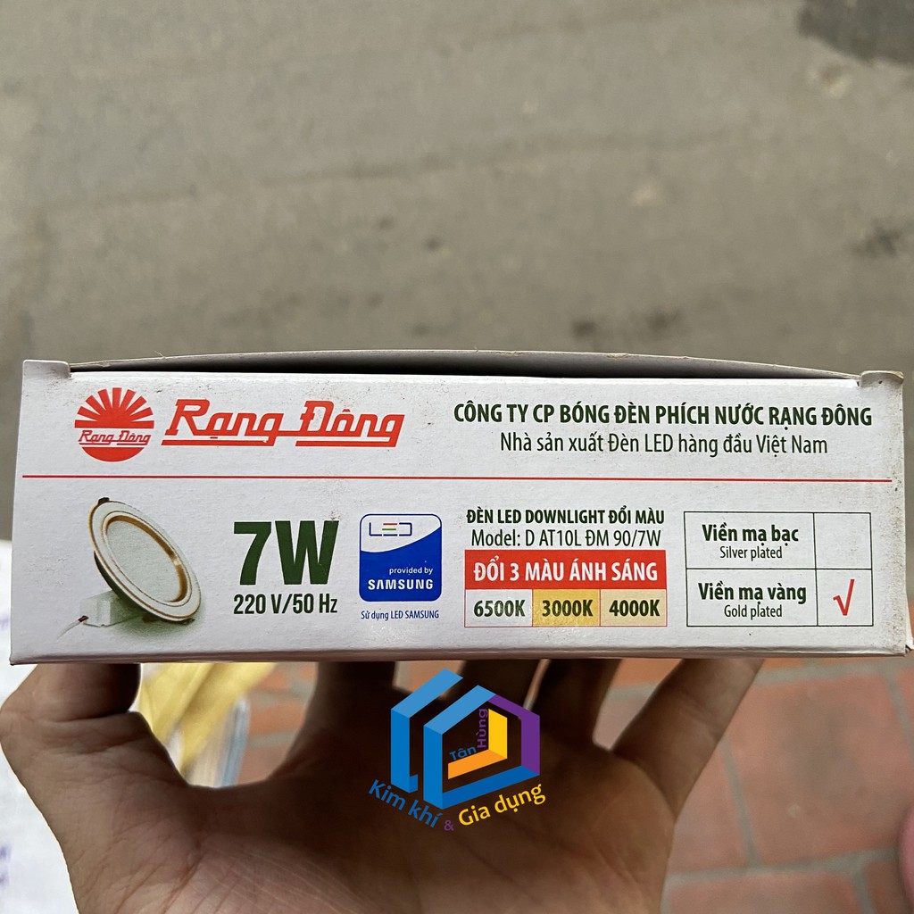 ĐÈN LED ÂM TRẦN DOWNLIGHT ĐỔI 3 MÀU 7W RẠNG ĐÔNG CAO CẤP