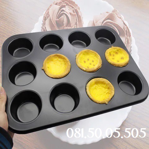 Khuôn Bánh Cupcake 12 Ô Chống Dính