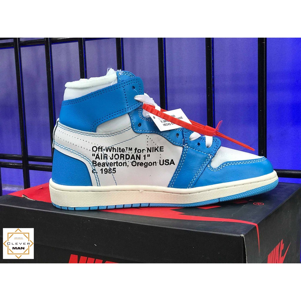 (FREESHIP+QUÀ) Giày thể thao AIR JORDAN 1 OFF WHITE Retro High University UNC xanh trắng cổ cao | BigBuy360 - bigbuy360.vn